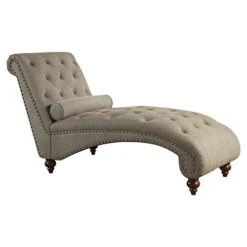 Lexicon Lambart Chaise Lounge, Brown (Bronze Nailheads)