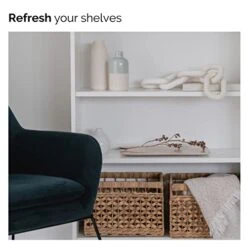 Peakoly Wood Chain Link Decor - Rustic White Washed Decorative Chain, Coffee Table Decor, Book Shelf Decor Accents, Made From Pine Wood, Bookshelf Decor,Boho, Country Or Modern Home Décor For Shelves