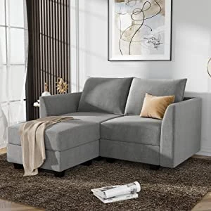 HONBAY Reversible Sectional Sofa With Chaise Modern Fabric Modular Sofa Couch With Ottoman L Shaped Couch With Storage Seat For Small Space, Grey 1 HONBAY Reversible Sectional Sofa With Chaise Modern Fabric Modular Sofa Couch With Ottoman L Shaped Couch With Storage Seat For Small Space, Grey