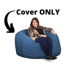 ULTIMATE SACK 4000 (4 Ft.) Bean Bag Chair Cover In Multiple Colors: Cover ONLY. (4000, Electric Blue Suede)