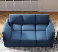 LINSY HOME Modular Sectional Sofa, U Shape Oversized Sofa Couch With Storage, Memory Foam, Modular Sectionals With Ottomans, 7 Seat Living Room Furniture Sofa Sets With Chaise, Blue -Safavieh Furnitue Shop 41VSHhnwAiL. AC