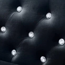 2-Piece Black Velvet Upholstered Living Room Furniture Set, Including 3-Seater Sofa And Loveseat With Jeweled Buttons, Square Arm, Four Pillows Included For Living Room, Office 16 2-Piece Black Velvet Upholstered Living Room Furniture Set, Including 3-Seater Sofa And Loveseat With Jeweled Buttons, Square Arm, Four Pillows Included For Living Room, Office -Safavieh Furnitue Shop 41ViskZe08L