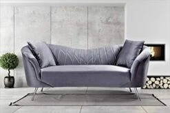 Container Furniture Direct Koger Mid Century Modern Living Room Velvet Chesterfield, Sofa And Loveseat, Fossil Grey -Safavieh Furnitue Shop 41VzhI2zRL. AC