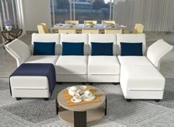 LLappuil Oversized Modular Sofa U Shape Sectional Sofa Set With Storage, Large Corner Sleeper Couch With Reversible Chaise, Faux Leather Fabric Waterproof Sofa, Dark Grey -Safavieh Furnitue Shop 41W5V2qgcVL. AC