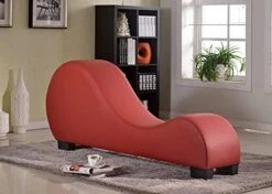 US Pride Furniture Yoga Collection Modern Faux Leather Curved Lounge Chaise For Stretching & Relaxation, Ideal For Bedroom, Living, Meditation Room Or Office, Regular, Brown -Safavieh Furnitue Shop 41WKEsgyV5S. AC