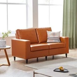 Harper & Bright Designs 2-Piece PU Leather Living Room Sofa Set, Modern Style Upholstered Sofa And Loveseat Sets With 3 Seat Sofa Couch And Loveseat Sofa For Home Or Office (2+3 Seat, Brown) -Safavieh Furnitue Shop 41WOn3z ElL. AC
