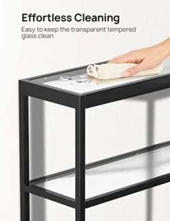 Evajoy Console Table, 55" Entryway Table With 3 Tiers, Open Glass Sofa Table For Living Room, Foyer, Entryway, Bedroom, Hallway -Safavieh Furnitue Shop 41WcZUJkKRL