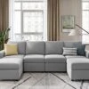 LINSY HOME Modular Sectional Sofa, Convertible U Shaped Sofa Couch With Storage, Memory Foam, Modular Sectionals With Ottomans, 6 Seat Sofa Set With Chaise For Living Room, Grey