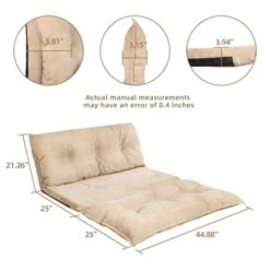 Sucrever Floor Sofa Chair With Adjustable 6-Position And 2 Pillows For Adults, Folding Lazy Sofa Sleeper Bed Couch For Reading Or Gaming, Chaise Lounge Chair For Bedroom Living Room, Beige 8 Sucrever Floor Sofa Chair With Adjustable 6-Position And 2 Pillows For Adults, Folding Lazy Sofa Sleeper Bed Couch For Reading Or Gaming, Chaise Lounge Chair For Bedroom Living Room, Beige -Safavieh Furnitue Shop 41X5bMSXzvL