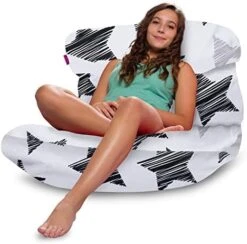 Posh Creations Laguna Lounger Teens, Kids And Adults For Bedrooms And Dorm Rooms, Large Bean Bag Chair, Soft Nylon-Pink -Safavieh Furnitue Shop 41XCmg28NTL. AC