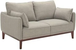 Amazon Brand – Stone & Beam Hillman Mid-Century Living Room Chair With Wood Base And Legs, 39"W, Ivory -Safavieh Furnitue Shop 41XIlt4ASL. AC