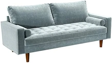 Container Furniture Direct S5459 Mid Century Modern Velvet Upholstered Tufted Living Room Sofa, 69.68" Goldenrod 14 Container Furniture Direct S5459 Mid Century Modern Velvet Upholstered Tufted Living Room Sofa, 69.68" Goldenrod - Image 14