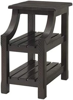 Martin Svensson Home Barn Door Chairside Table With Power, Antique White -Safavieh Furnitue Shop 41XhEIT5D0L. AC