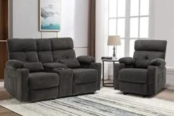Consofa Power Reclining Loveseat, Recliner Loveseat With Center Console, Reclining Loveseat With Heat And Massage, Double Recliner Loveseat With Cup Holders, Lumbar Support For Living Room 23 Consofa Power Reclining Loveseat, Recliner Loveseat With Center Console, Reclining Loveseat With Heat And Massage, Double Recliner Loveseat With Cup Holders, Lumbar Support For Living Room -Safavieh Furnitue Shop 41XhM3kqTRL. AC