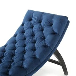 Christopher Knight Home Garret Velvet Chaise Lounge, Cobalt Grey / Dark Brown -Safavieh Furnitue Shop 41XxnEbKs8L