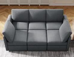 LINSY HOME Modular Sectional Sofa, U Shape Oversized Sofa Couch With Storage, Memory Foam, Modular Sectionals With Ottomans, 7 Seat Living Room Furniture Sofa Sets With Chaise, Blue -Safavieh Furnitue Shop 41YapPmXUZL. AC
