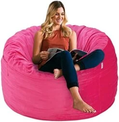 HABUTWAY Bean Bag Chair: Giant 4' Memory Foam Furniture Bean Bag Chairs For Adults With Microfiber Cover - 4Ft, Grey -Safavieh Furnitue Shop 41YdpnC7PyL. AC