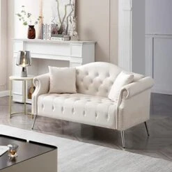 Homtique Sofa Set For Living Room 2 Piece, Modern Velvet Loveseat Sofa Set Upholstered Button Tufted Nailhead Trimming Rolled Arm And Metal Legs, Velvet Sofa Couch With 4 Pillows For Home (Beige) 25 Homtique Sofa Set For Living Room 2 Piece, Modern Velvet Loveseat Sofa Set Upholstered Button Tufted Nailhead Trimming Rolled Arm And Metal Legs, Velvet Sofa Couch With 4 Pillows For Home (Beige) -Safavieh Furnitue Shop 41YhrkBlCLL. AC