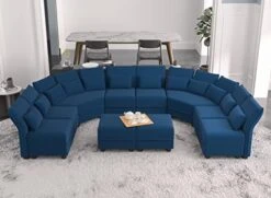 LLappuil Oversized Modular Sofa U Shape Sectional Sofa Set With Storage, Large Corner Sleeper Couch With Reversible Chaise, Faux Leather Fabric Waterproof Sofa, Dark Grey -Safavieh Furnitue Shop 41YjDn5YPKL. AC