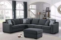 Asunflower Sectional Couches For Living Room Modular Sectional Sofa Ottoman Set 6 Seater Fabric Grey Couches L Shape Sectional Furnitures For Apartment,Large (6 Pillows) -Safavieh Furnitue Shop 41ZHvZdokxL. AC