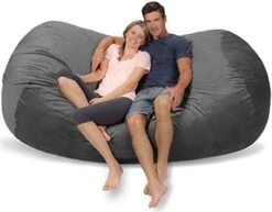 Comfy Sacks Memory Foam Bean Bag Chair, Black Furry -Safavieh Furnitue Shop 41ZNOo9eL. AC