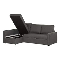South Shore Live-It Cozy Interchangeable Sectional Sofa-Bed With Ottoman, Charcoal Gray 7 South Shore Live-It Cozy Interchangeable Sectional Sofa-Bed With Ottoman, Charcoal Gray -Safavieh Furnitue Shop 41ZeiXACrRL
