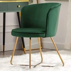 Duhome Accent Chair Vanity Chair Home OfficeMid-Century Modern Upholstered Leisure Club Dining Chairs Velvet Cushion For Living Room Bedroom Reception Area Dark Green 1pcs -Safavieh Furnitue Shop 41aE0QmPnhL. AC