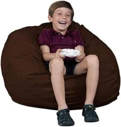 FUGU Bean Bag Chair, Premium Foam Filled 4 XL, Protective Liner Plus Removable Machine Wash Grey Cover -Safavieh Furnitue Shop 41aMJuHxKPL. AC