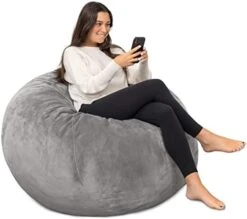 Milliard Big Ultra Supportive Stuffed Bean Bag Chair Couch For Adults And Kids Filled With Shredded Foam (Grey) 14 Milliard Big Ultra Supportive Stuffed Bean Bag Chair Couch For Adults And Kids Filled With Shredded Foam (Grey) -Safavieh Furnitue Shop 41aRrSCz2gL. AC