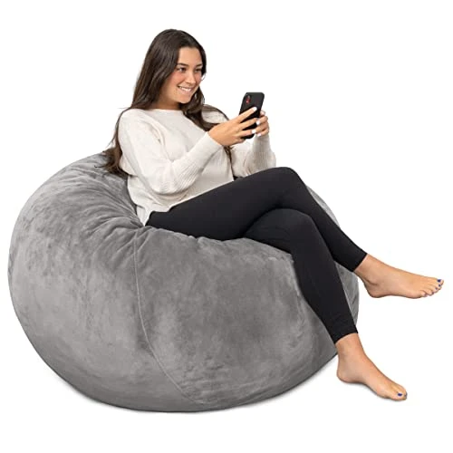 Milliard Big Ultra Supportive Stuffed Bean Bag Chair Couch For Adults And Kids Filled With Shredded Foam (Grey) 1 Milliard Big Ultra Supportive Stuffed Bean Bag Chair Couch For Adults And Kids Filled With Shredded Foam (Grey)