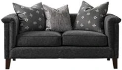 Acanva Luxury Tuxedo Velvet Channel Tufted Key Arm Living Room Sofa, 2 Piece Set, Grey -Safavieh Furnitue Shop 41afIDZHGtL. AC