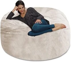Chill Sack Bean Bag Chair: Giant 5' Memory Foam Furniture Bean Bag - Big Sofa With Soft Micro Fiber Cover - Charcoal -Safavieh Furnitue Shop 41afT8CyyYL. AC