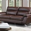 Cortesi Home Chicago Leather Sofa, 79", Brown