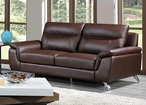 Cortesi Home Chicago Leather Sofa, 79", Brown 5 Cortesi Home Chicago Leather Sofa, 79", Brown - Image 5