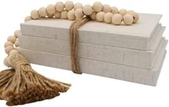 Kigan Home Linen Covered Decorative Books, Set Of 3 (Pearl White) - Fabric Covered Book Set Home Decor For Shelves, Fireplace Mantel, Coffee Table, Console/Bedside Table Or Farmhouse Tiered Tray -Safavieh Furnitue Shop 41atPTHjnHL. AC