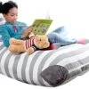 XL Stuffed Animal Storage Bean Bag Chair By Mylola | Premium Quality Cotton Canvas Cover | Kids Soft Toy Organizer Fits 200L | Makes Comfy Lounger