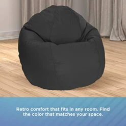 Bean Products Large Vinyl Bean Bag Chair | Filled W/Polystyrene Beads & CertiPUR Foam | Made In USA | 36”W, 36”L, 40”H | 20lb | Available In 2 Sizes | Perfect For Adults, Teens & Kids | Purple -Safavieh Furnitue Shop 41b8OXF4ARL