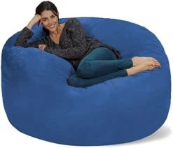 Chill Sack Bean Bag Chair: Giant 5' Memory Foam Furniture Bean Bag - Big Sofa With Soft Micro Fiber Cover - Dark Gray -Safavieh Furnitue Shop 41bAvF5kimL. AC