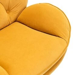 LoLado Velvet Chaise Lounge Indoor Cozy Oversized Swivel Reading Chair With Footrest, Yellow -Safavieh Furnitue Shop 41bHGdmF39L