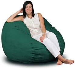FUGU Bean Bag Chair, Premium Foam Filled 4 XL, Protective Liner Plus Removable Machine Wash Grey Cover -Safavieh Furnitue Shop 41bWtPjRTZL. AC