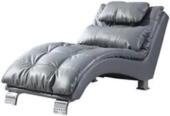 Coaster Furniture Dilleston Chaise White Faux Leather Polyurethane Chrome 550078 -Safavieh Furnitue Shop 41c2478rpGL. AC