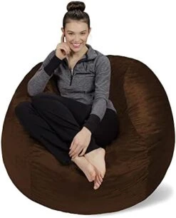 Sofa Sack - Plush, Ultra Soft Bean Bag Chair - Memory Foam Bean Bag Chair With Microsuede Cover - Stuffed Foam Filled Furniture And Accessories For Dorm Room - Charcoal 4' -Safavieh Furnitue Shop 41cF1i64e6L. AC