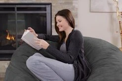 Chill Sack Bean Bag Chair: Giant 5' Memory Foam Furniture Bean Bag - Big Sofa With Soft Micro Fiber Cover - Charcoal -Safavieh Furnitue Shop 41cQVQPKAOL