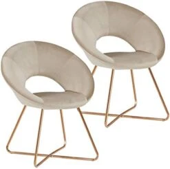 Duhome Modern Accent Velvet Chairs Dining Chairs Single Sofa Comfy Upholstered Arm Chair Living Room Furniture Mid-Century Leisure Lounge Chairs With Golden Metal Frame Legs Set Of 2 Grey -Safavieh Furnitue Shop 41cUJVreFPL. AC