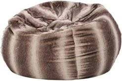 Heavy Metal Inc Meridian Bean Bag Plush Faux Fur Chair | Comfortable And Fun Beanbag For The Whole Family| Non-Spill Memory Foam Filling (Ash White) -Safavieh Furnitue Shop 41caGuxy10L. AC