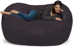 Chill Sack Bean Bag Chair: Huge 6' Memory Foam Furniture Bag And Large Lounger - Big Sofa With Soft Micro Fiber Cover - Royal Blue -Safavieh Furnitue Shop 41cahnjjODL. AC