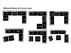 Stendmar 5pc Reversible Modern 2 Tone Grey Microfiber Big Sectional Sofa Set S150D-LG -Safavieh Furnitue Shop 41cgIvQMDlL