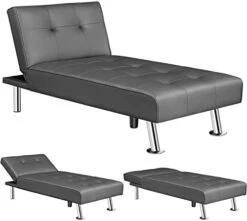 Yaheetech Faux Leather Sectional Sofa Couch Sectional Living Room Furniture Set Convertible Futon Sofa Beds With Chaise Lounge, Brown -Safavieh Furnitue Shop 41ciA1xPUrL. AC