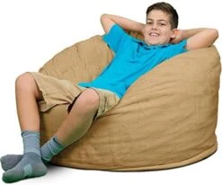 ULTIMATE SACK 3000 (3 Ft.) Bean Bag Chair: Giant Foam-Filled Furniture - Machine Washable Covers, Durable Inner Liner, 100% Virgin Foam. Comfy Bean Bag Chair. (Electric Blue, Suede) -Safavieh Furnitue Shop 41ctzPDVQUL. AC