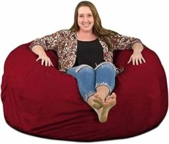 ULTIMATE SACK 5000 (5 Ft.) Bean Bag Chair Cover In Multiple Colors: Cover ONLY. (5000, Brown Suede) -Safavieh Furnitue Shop 41dFHtY7H3L. AC